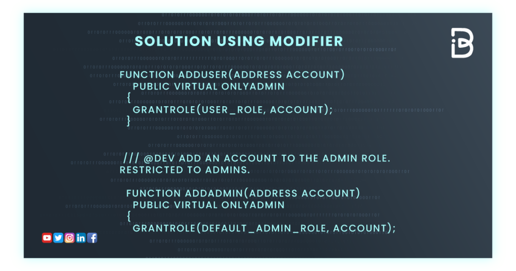 Solution Using Modifier in access broken vulnerability